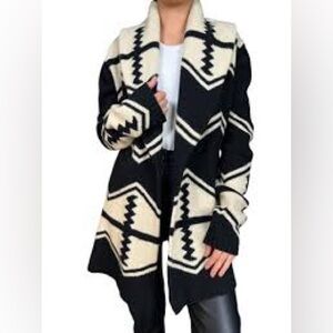 Vintage Ralph Lauren Western Cardigan Wool Sweater Womens Small Black